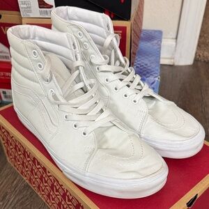 Vans White Sk8-Hi Sneakers